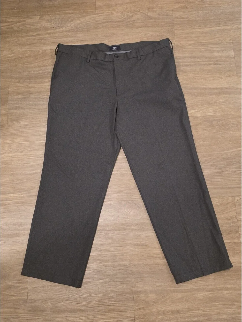 Dockers Mens 42 x 30 Gray Straight Fit Flat Front Dress Pants Slacks